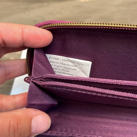 TRAVELON PURPLE ZIP AROUND WALLET RFID - Picture 7 of 12